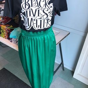 Vintage Jade Emerald Silk Skirt